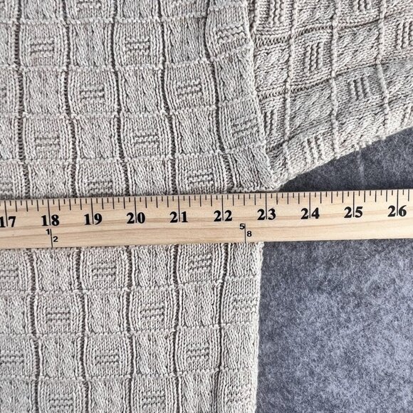 Blackhawk Hockey Sweater Mens Medium Beige Cotton Knit V Neck Gear Sports - Picture 6 of 9